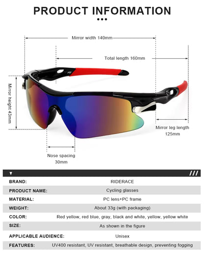 Unleash Your Cycling Potential with HRIZN Men's Premium Sports Sunglasses - Ultimate UV Protection for Road & Mountain Biking