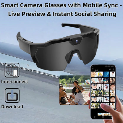 Experience Adventure Like Never Before with HRIZN HD 1080P Smart Action Camera Sunglasses for Cycling and Hiking
