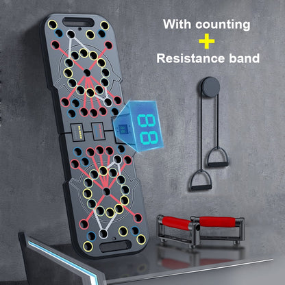 Transform Your Home Workouts with the HRIZN Smart Count Push Up Board - 60 in 1 Multi-Function, Foldable & Portable Fitness Solution for All Ages!